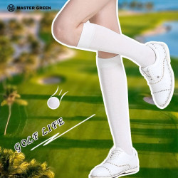 夏季防曬運動襪女長筒純棉舒適透氣瘦腿戶外運動高爾夫網球襪子