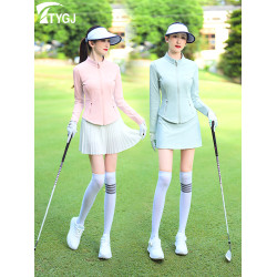 新品高爾夫球女士防曬速乾長袖外套開衫防走光短褲裙套裝上衣服裝