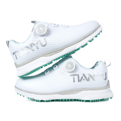 高爾夫兒童球鞋防水透氣旋轉鈕鞋帶運動休閒百搭防滑鞋釘輕便鞋子