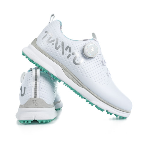 高爾夫兒童球鞋防水透氣旋轉鈕鞋帶運動休閒百搭防滑鞋釘輕便鞋子