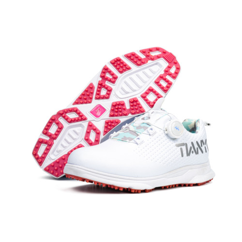 高爾夫兒童球鞋防水透氣旋轉鈕鞋帶運動休閒百搭防滑鞋釘輕便鞋子