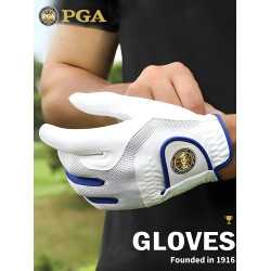 美國PGA 高爾夫男士手套彈力透氣網防滑耐磨科技納米布面料強摩擦