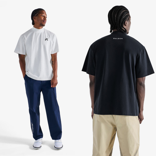 25SS New夏季半高領訓練高爾夫球服裝男女同款上衣訓練短袖T恤