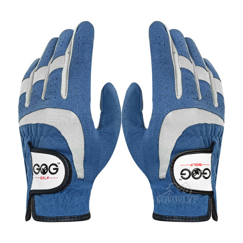 高爾夫球手套帶魔術貼超纖布柔軟耐磨 透氣藍色耐髒可水洗2衹 高爾夫球手套帶魔術貼超纖布柔軟耐磨 透氣藍色耐髒可水洗2衹