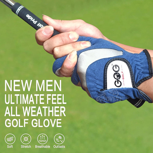 高爾夫球手套帶魔術貼超纖布柔軟耐磨 透氣藍色耐髒可水洗2衹 高爾夫球手套帶魔術貼超纖布柔軟耐磨 透氣藍色耐髒可水洗2衹