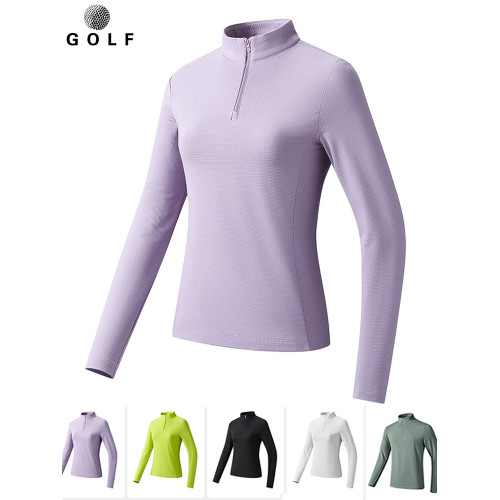 高爾夫服裝女春秋冬上衣T恤長袖速乾修身保暖golf運動衣服高彈力