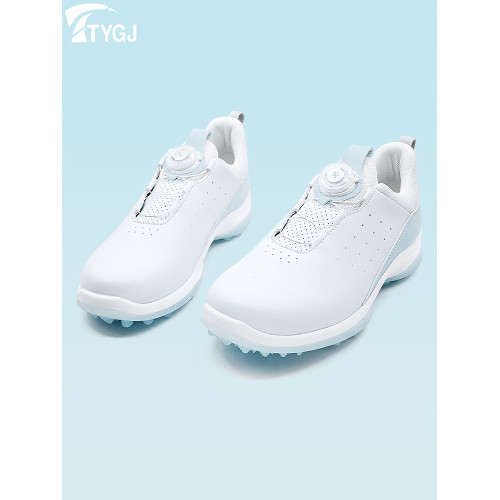 高爾夫球鞋女士golf運動鞋旋轉鈕鞋帶防滑底鞋子清新白藍配色女鞋