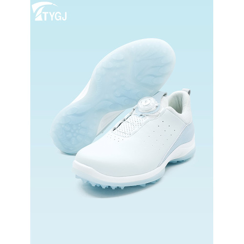 高爾夫球鞋女士golf運動鞋旋轉鈕鞋帶防滑底鞋子清新白藍配色女鞋