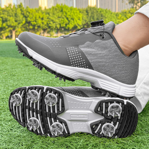 時尚帶釘專業高爾夫球鞋男士防滑運動休閒戶外大碼自動紐釦訓練鞋 時尚帶釘專業高爾夫球鞋男士防滑運動休閒戶外大碼自動紐釦訓練鞋