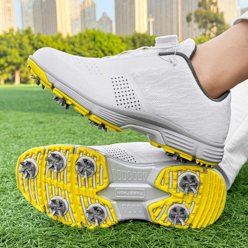 時尚帶釘專業高爾夫球鞋男士防滑運動休閒戶外大碼自動紐釦訓練鞋 時尚帶釘專業高爾夫球鞋男士防滑運動休閒戶外大碼自動紐釦訓練鞋