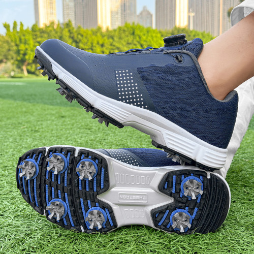 時尚帶釘專業高爾夫球鞋男士防滑運動休閒戶外大碼自動紐釦訓練鞋 時尚帶釘專業高爾夫球鞋男士防滑運動休閒戶外大碼自動紐釦訓練鞋