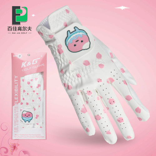 高爾夫球手套 女士左右手 PU超纖布 耐磨舒適防曬 高爾夫練習手套