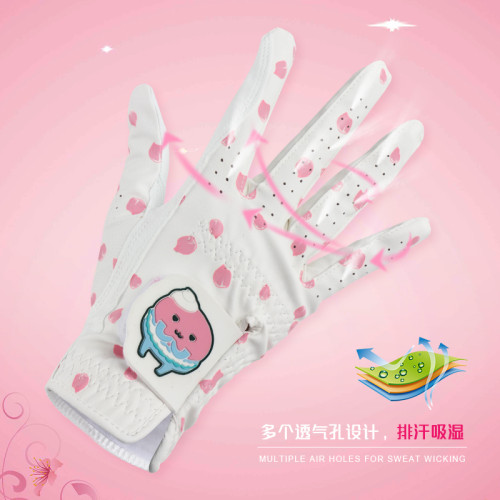 高爾夫球手套 女士左右手 PU超纖布 耐磨舒適防曬 高爾夫練習手套