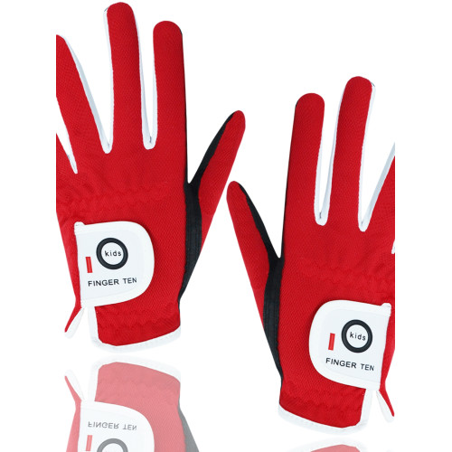 兒童高爾夫手套男女童布練習雙手耐磨魔術貼golf透氣運動騎行護指