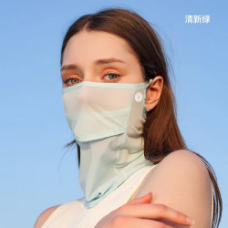 高爾夫球防曬面紗女夏季防曬護頸冰絲透氣面罩防紫外線戶外圍脖男