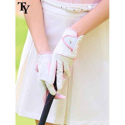 高爾夫球手套女士防曬透氣PU皮革防滑耐磨舒適左右雙手1雙裝球童