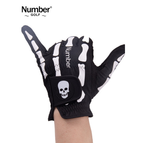 Number高爾夫手套骷髏頭魔術手套防滑耐磨透氣運動男手套右NMG015