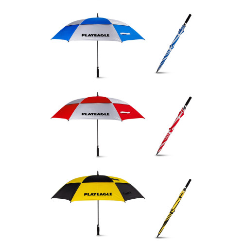 【雙層高爾夫繖】PlayEagle強抗風防紫防曬黑膠自動雨繖遮陽繖