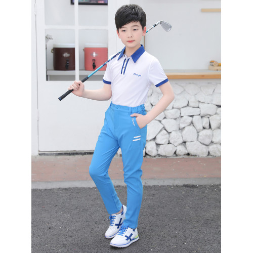高爾夫兒童服裝 男生童裝春夏長褲 男孩運動休閒球褲學生薄款褲子