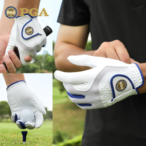 美國PGA 夏季高爾夫手套男士透氣納米布防滑耐磨球桿用品飛盤手套
