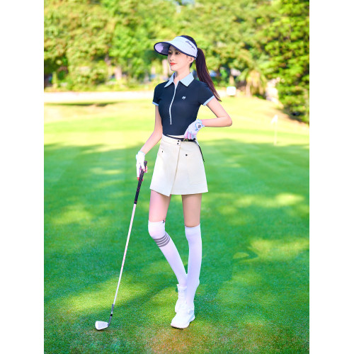 新款高爾夫球服裝女士短袖T恤POLO衫防走光短裙運動速乾衣服套裝