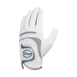2衹 高爾夫球男士手套夏季透氣露指手套PU防滑波紋半指可觸控螢幕