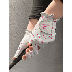 高爾夫女士手套防曬雙手夏天薄款透氣左手半指右手觸控螢幕式露指輕薄