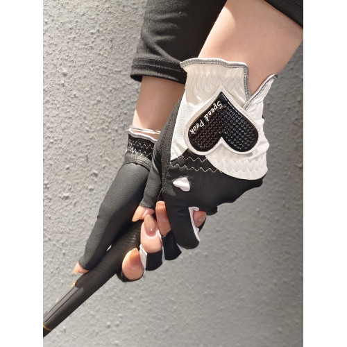 高爾夫女士手套防曬雙手夏天薄款透氣左手半指右手觸控螢幕式露指輕薄