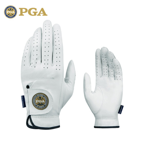 美國PGA 進口羊皮高爾夫球手套男士真皮高級專業手套單衹左右雙手
