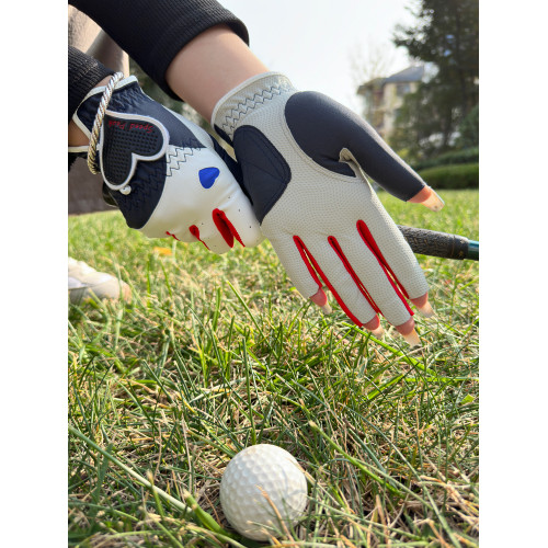 韓國高爾夫手套女士露指觸控螢幕防曬透氣雙手防滑耐磨騎行golf球用品