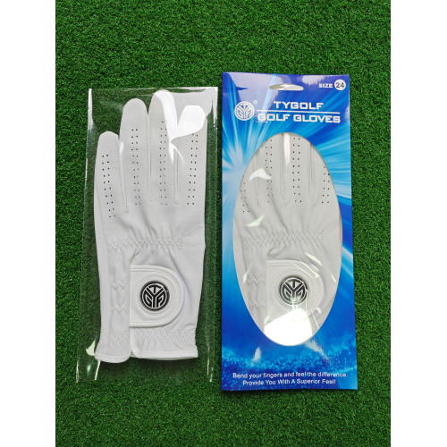 新款TYGOLF高爾夫手套男士全羊皮帶馬克舒適透氣防滑高爾夫球手套