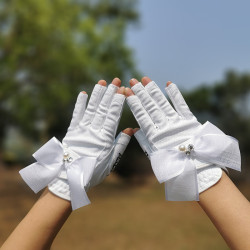 韓版露指高爾夫球手套女士雙手透氣耐磨golf用品左右手防滑PU手套