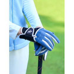 高爾夫手套女士保暖可觸控螢幕韓版手套搖粒絨防滑手套 左右雙手1雙裝