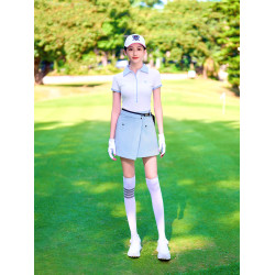 新款高爾夫球服裝女士短袖T恤POLO衫防走光短裙運動速乾衣服套裝