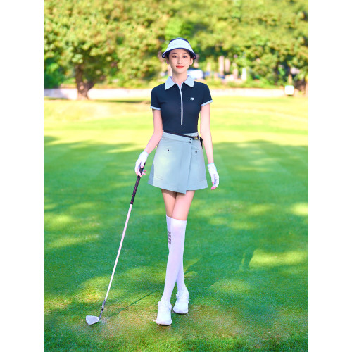 新款高爾夫球服裝女士短袖T恤POLO衫防走光短裙運動速乾衣服套裝