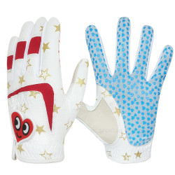 高爾夫兒童手套男女童透氣PU皮防滑顆粒設計柔軟舒適兒童手套一雙