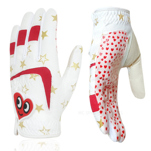 高爾夫兒童手套男女童透氣PU皮防滑顆粒設計柔軟舒適兒童手套一雙