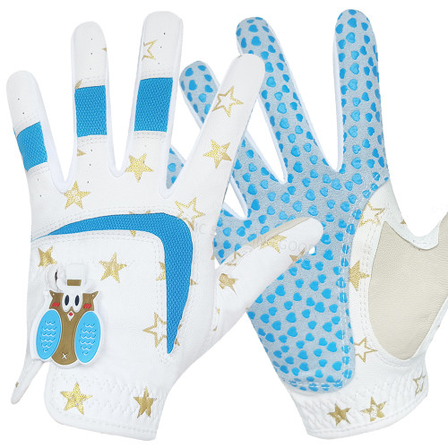 高爾夫兒童手套男女童透氣PU皮防滑顆粒設計柔軟舒適兒童手套一雙