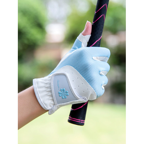 2雙可 高爾夫球手套 女士防滑矽膠手套 露指透氣可觸控螢幕 1雙裝
