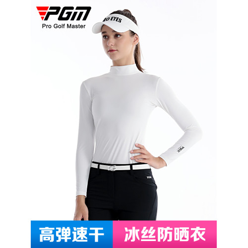 高爾夫女裝夏季冰絲防曬衣女士運動白t恤打底衫女款長袖衣服上衣