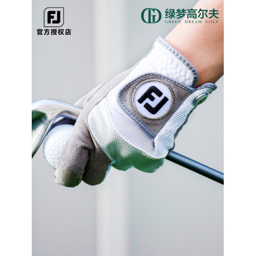 FootJoy高爾夫手套男士FJ RainGrip高握力雨天專用單衹防滑布手套