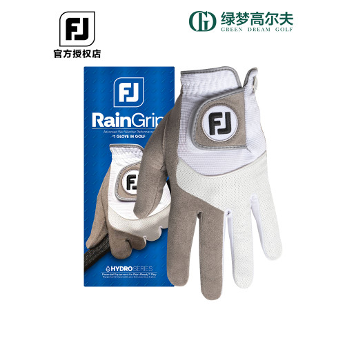 FootJoy高爾夫手套男士FJ RainGrip高握力雨天專用單衹防滑布手套