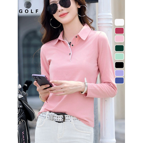 秋裝高爾夫女上衣戶外休閒運動時尚修身顯瘦長袖T恤女裝速乾球服 秋裝高爾夫女上衣戶外休閒運動時尚修身顯瘦長袖T恤女裝速乾球服