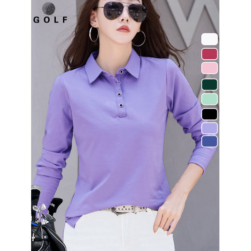 秋裝高爾夫女上衣戶外休閒運動時尚修身顯瘦長袖T恤女裝速乾球服 秋裝高爾夫女上衣戶外休閒運動時尚修身顯瘦長袖T恤女裝速乾球服