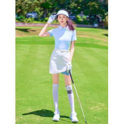 2025夏季新款高爾夫女士速乾短袖T恤防曬透氣顯瘦運動短裙套裝
