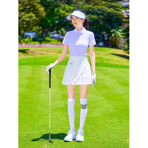 2025夏季新款高爾夫女士速乾短袖T恤防曬透氣顯瘦運動短裙套裝