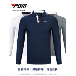 特價PGM秋冬高爾夫球衣服男長袖t恤彈力golf球上衣翻領Polo衫