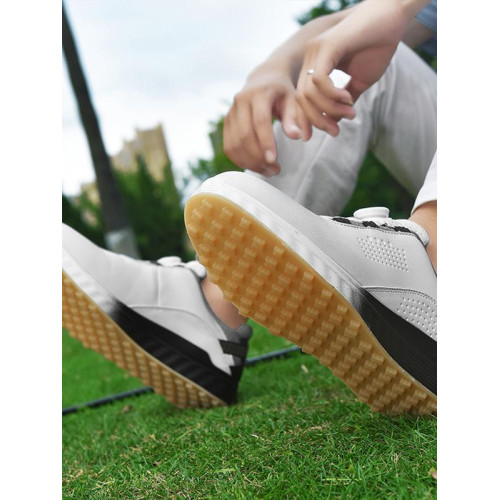 GUOOGUL高爾夫球鞋休閒運動鞋男女戶外防水防滑男鞋旋轉紐釦女鞋