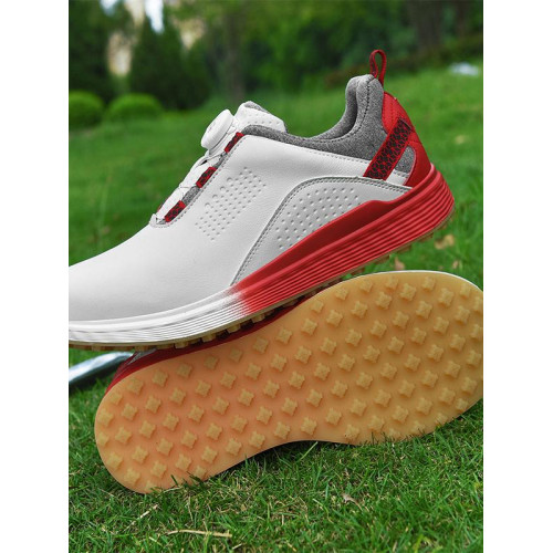 GUOOGUL高爾夫球鞋休閒運動鞋男女戶外防水防滑男鞋旋轉紐釦女鞋