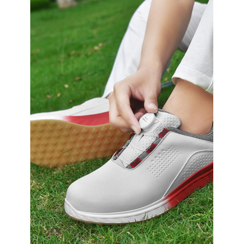 GUOOGUL高爾夫球鞋休閒運動鞋男女戶外防水防滑男鞋旋轉紐釦女鞋